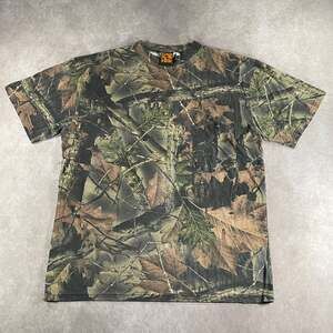 Vintage Y2K Trail Crest Mossy Oak Camo Pocket T-Shirt Men's Size Large